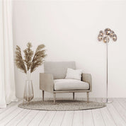 Timeless Artisan Floor Lamp in Smoky Glass and Chrome Finish