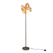 Timeless Artisan Floor Lamp in Amber with Natural Materials