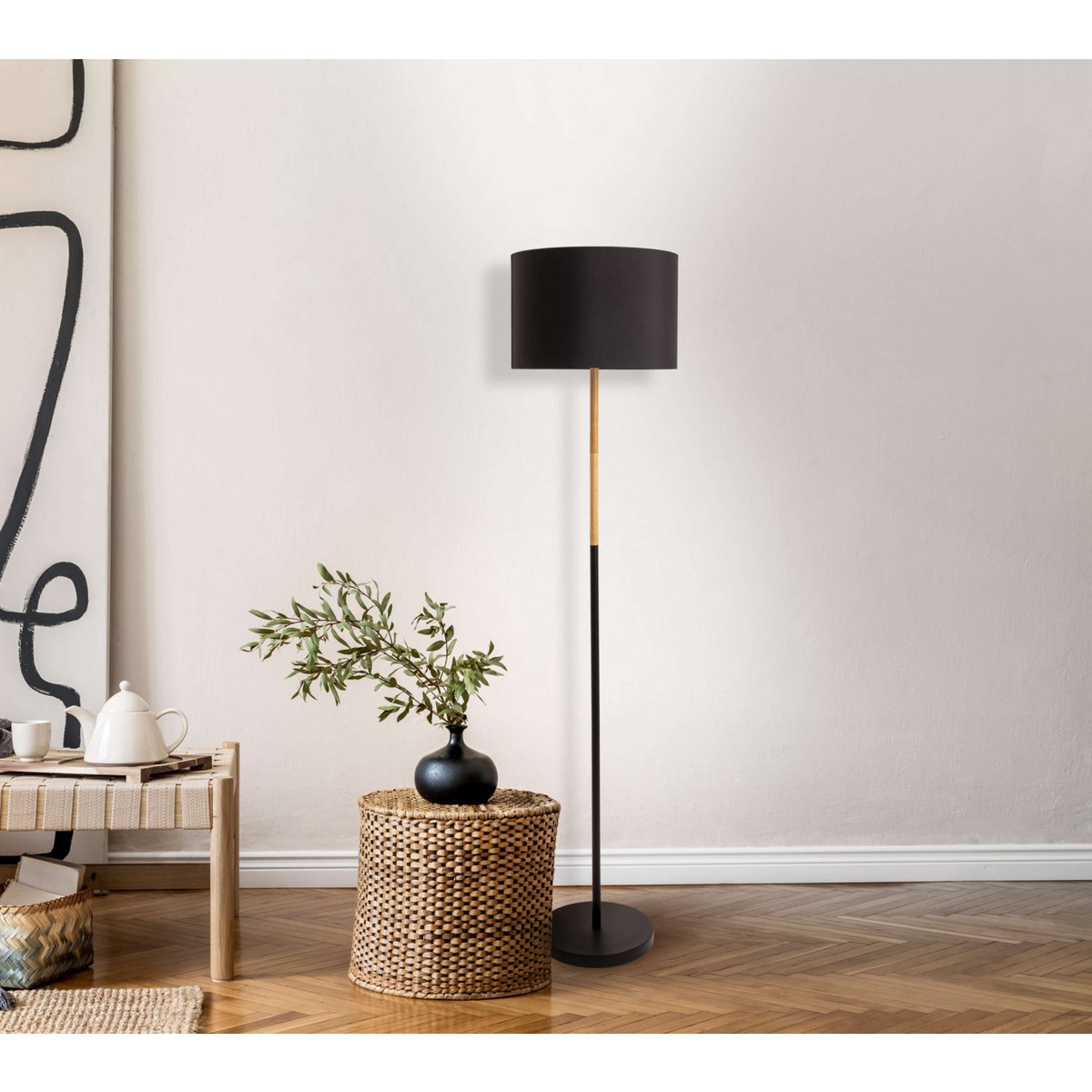 Timeless Handmade Floor Lamp in Premium Natural Materials