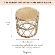 Luxury Handmade Rattan Side Table - Timeless Artisan Design