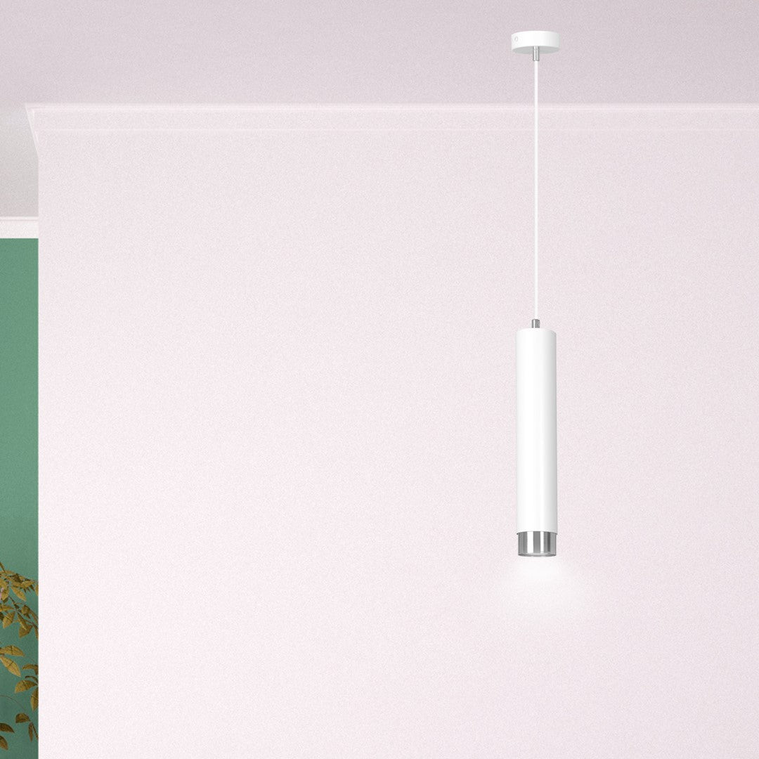 LYONN 1 White Chrome Pendant Lamp
