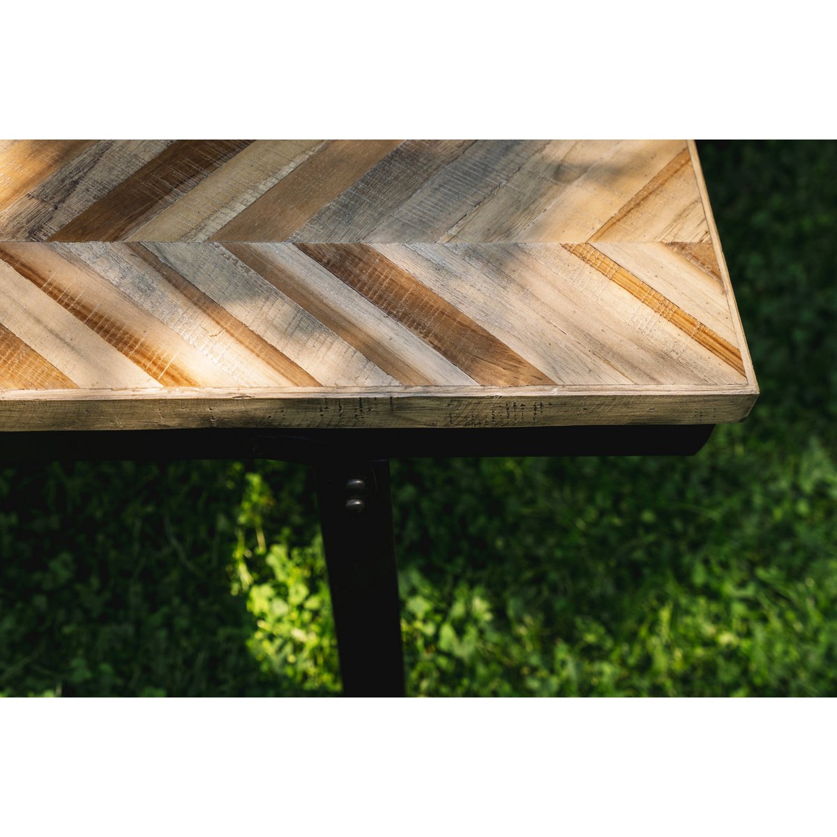 Handcrafted Artisan Herringbone Bench in Premium Natural Design