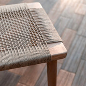 Paper weave brown wood stool
