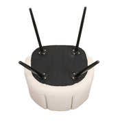 Refined White Pearl Boucle Chairs - Artisanal Elegance Set of 2