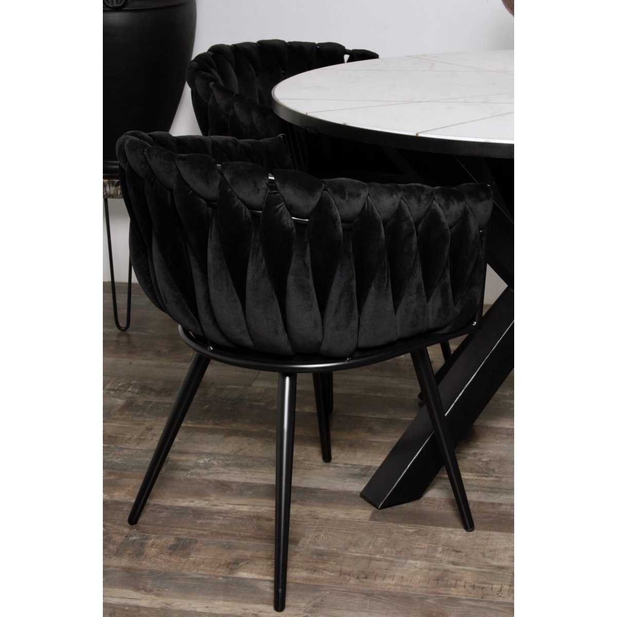 Elegant Black Wave Chairs - Hand-Finished, Artisanal Craftsmanship