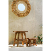 Yoke reclaimed teak stool – small