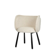 Elegant Hand-Finished Panda Arm Chair in Serene White Pearl