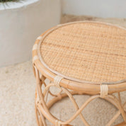 Luxury Handmade Rattan Side Table - Timeless Artisan Design