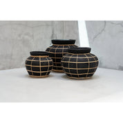 Luxury Handmade Belly Vase in Timeless Black Natural Design