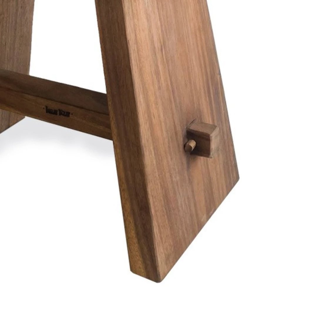 Suar & Leather fusion stool