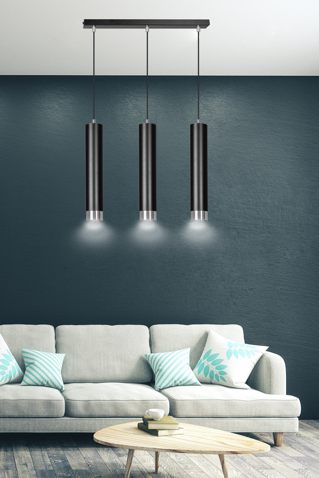 LYONN 3 Black Chrome Pendant Lamp