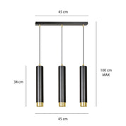 LYONN 3 Black Gold Pendant Lamp