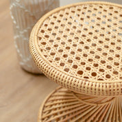 Handmade Rattan Side Table - Timeless Artisan Design, Beige