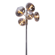 Timeless Artisan Floor Lamp in Smoky Glass and Chrome Finish