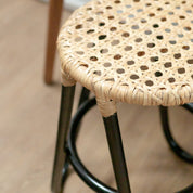Java braid black rattan stool