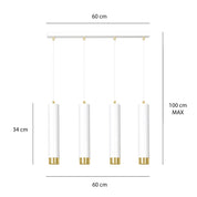 LYONN 4 White Gold Pendant Lamp