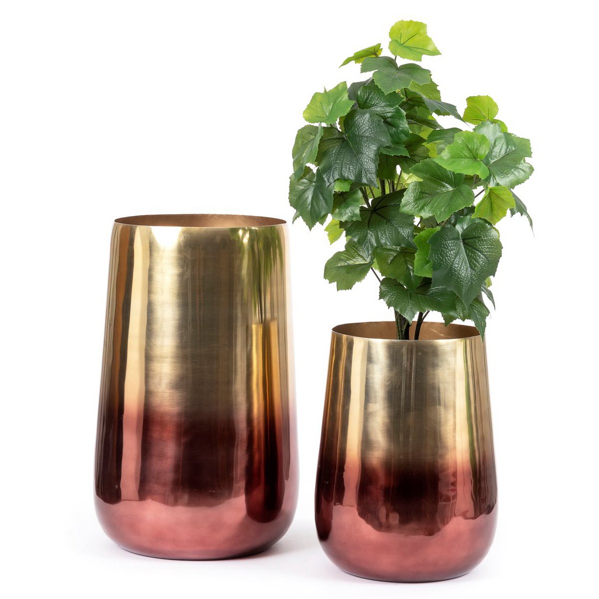 Handcrafted Two Tone Brass Planter - Timeless Artisan Design