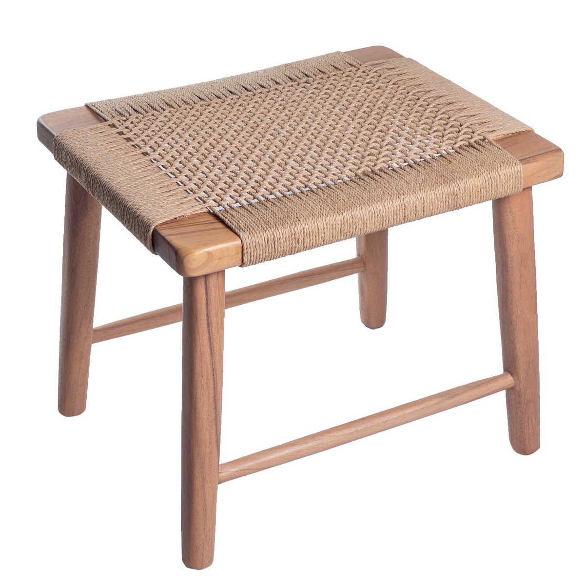 Paper weave brown wood stool