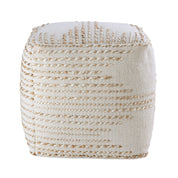 Cotton & jute cube pouf