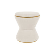 Gustar pouf in soft white fabric