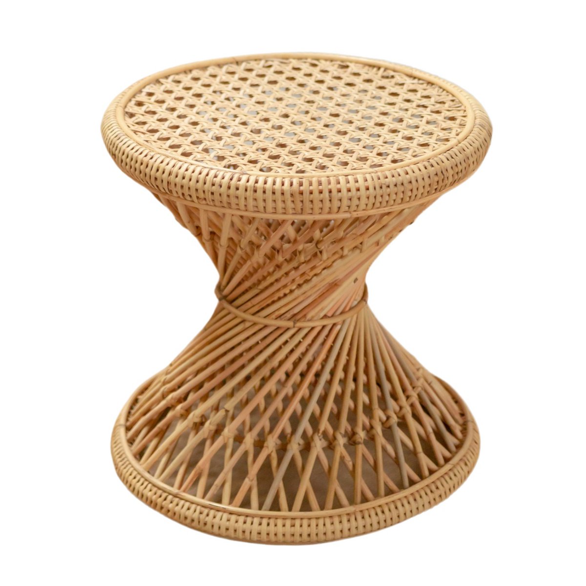 Handmade Rattan Side Table - Timeless Artisan Design, Beige