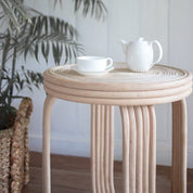 Handcrafted Luxury Rattan Side Table - Timeless Artisan Design