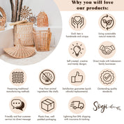 Luxury Handmade Raffia Pendant Light - Artisan Ceiling Lamp