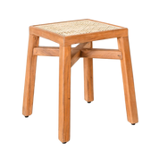 Atelier weave brown wood stool