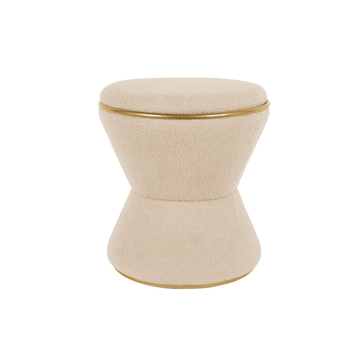 Gustar pouf in soft brown fabric