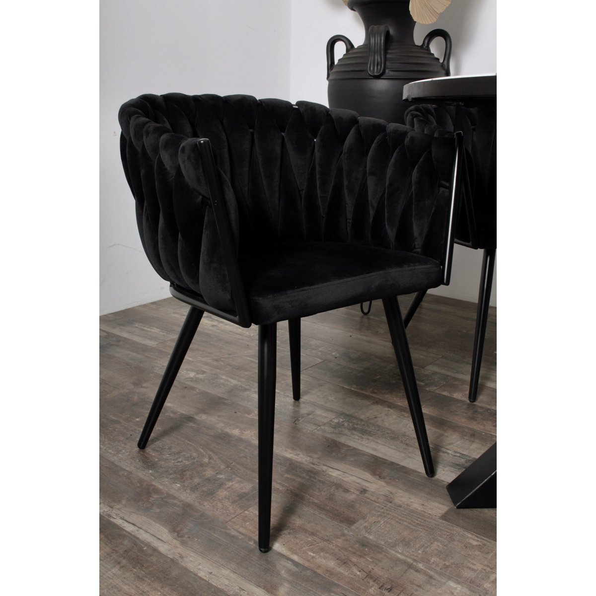 Elegant Black Wave Chairs - Hand-Finished, Artisanal Craftsmanship