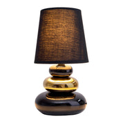 Handcrafted Artisan Table Lamp in Luxurious Black and Gold