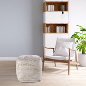 Cotton & jute cube pouf