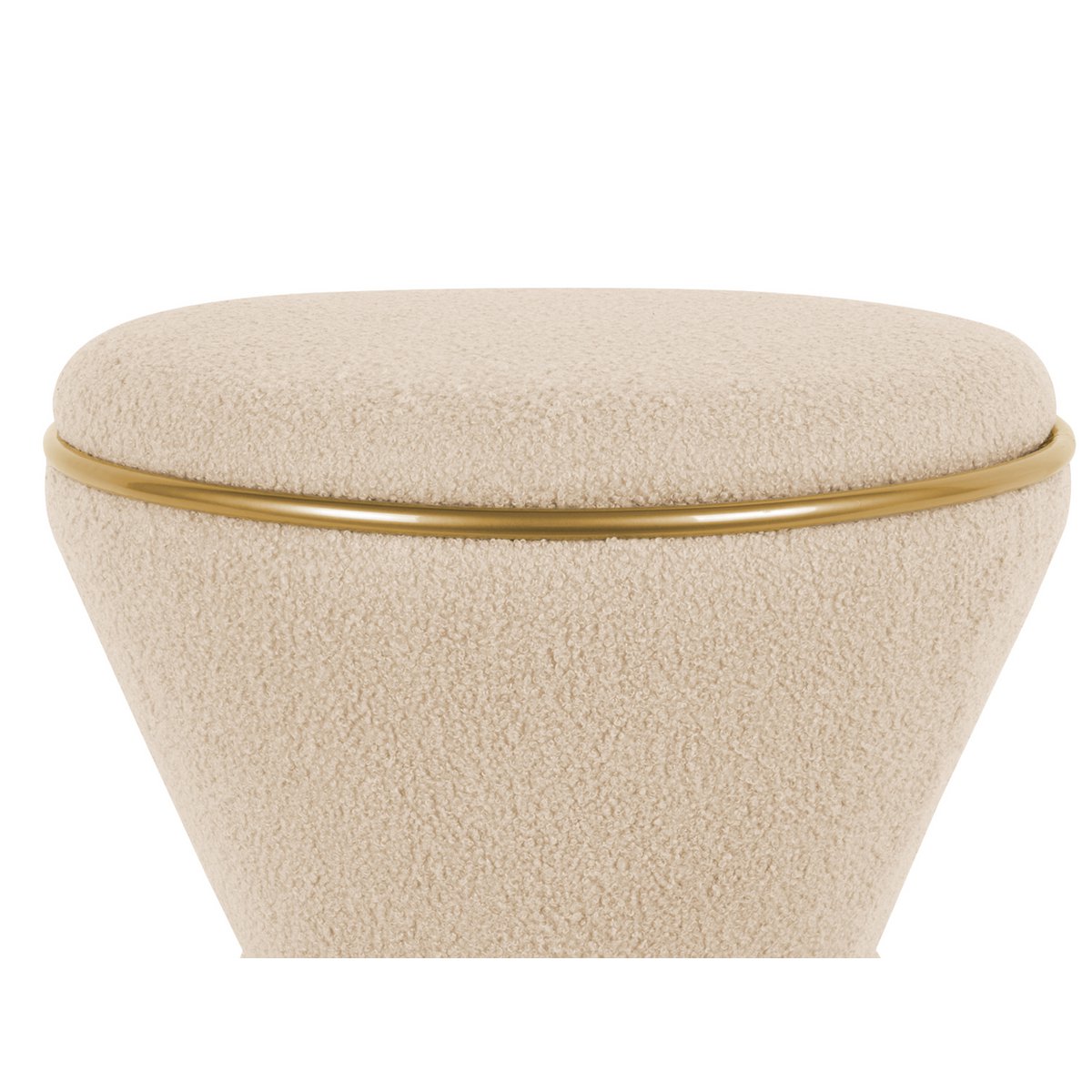 Gustar pouf in soft brown fabric