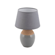 Timeless Handmade Ceramic Table Lamp in Gray, Artisan Crafted