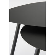 Modern Black Metal Nesting Side Table Set (2 pcs)