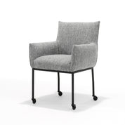 Giant armstoel - Stof Oasis Grey, Skate wielen