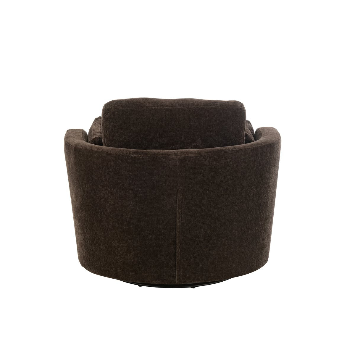Chélu Luxe Swivel Armchair – Cocoa Brown Textile & Wood