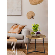 Artisan Curated Luxury Round Side Table in Solid Wood Design