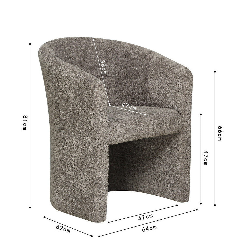 Fauteuil Charly bouclé bruin