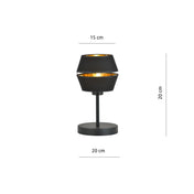 LUNOR Black Gold Table Lamp