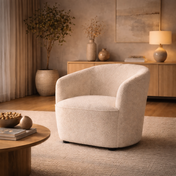 Lunaro naturel bouclé fauteuil