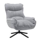 Lunara light grey bouclé swivel armchair