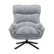 Lunara light grey bouclé swivel armchair