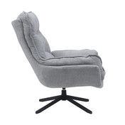 Lunara light grey bouclé swivel armchair