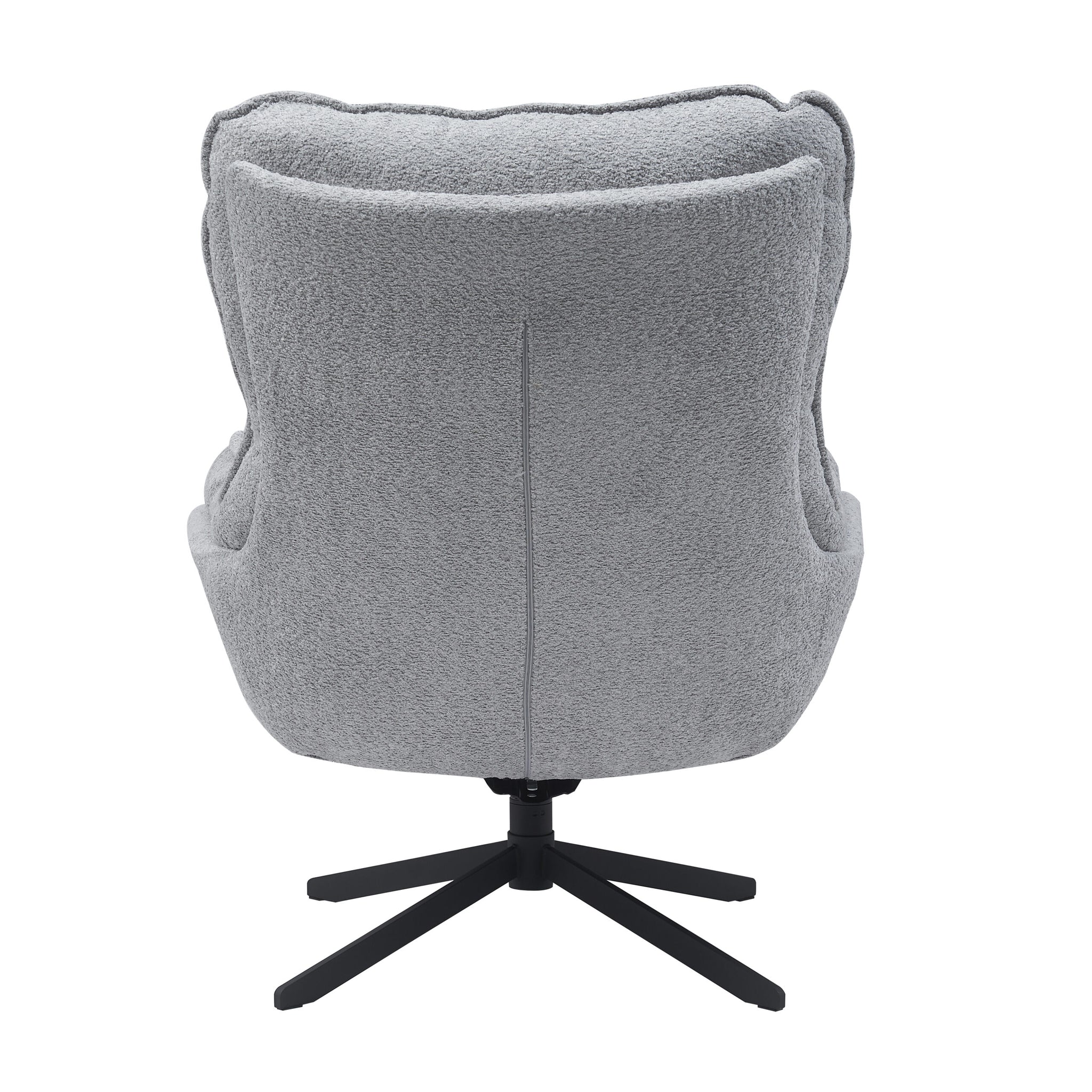 Lunara light grey bouclé swivel armchair