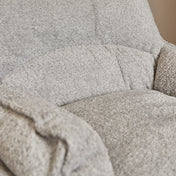 Lunara light grey bouclé swivel armchair