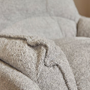 Lunara light grey bouclé swivel armchair