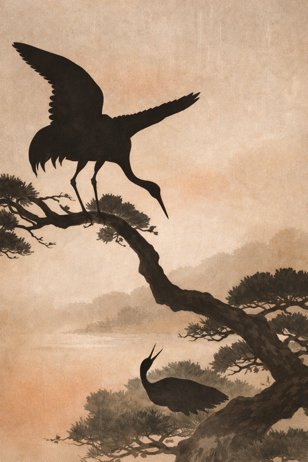 Cranes in Pine