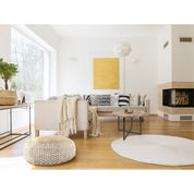 Handcrafted Luxury Round Coffee Table with Artisan Metal Frame