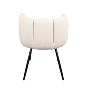 Refined White Pearl Boucle Chairs - Artisanal Elegance Set of 2